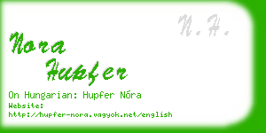 nora hupfer business card